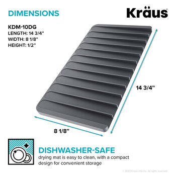 KRAUS KDM-10 Series Drying Mat or Trivet, Dimensions