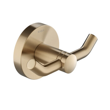 KRAUS Elie™ Bathroom Robe and Towel Double Hook, Brushed Gold, 3-5/8'' W x 2'' D x 2-1/8'' H