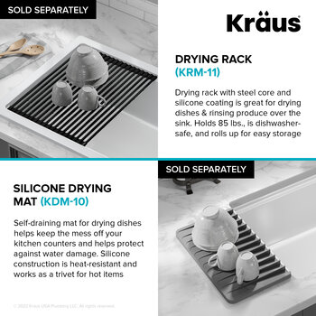 Turino™ 33'' W Solid Core Fireclay Dual-Mount Workstation Drop-In /  Undermount Single Bowl Kitchen Sink in Gloss White or Matte Grey by KRAUS