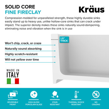 KRAUS Solid Core Fine Fireclay