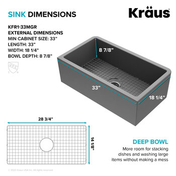 KRAUS 33" Dimensions