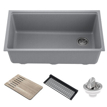 KRAUS 33" Sink Metallic Gray Included Items