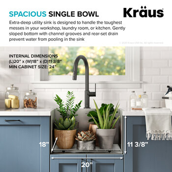 KRAUS Standart PRO™ 22'' Spacious Single Bowl Info