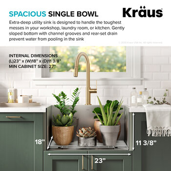 KRAUS Standart PRO™ 25'' Spacious Single Bowl Info