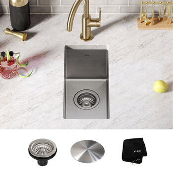 KRAUS Standart PRO™ 10'' Undermount 16 Gauge Stainless Steel Single Bowl Bar Prep Kitchen Sink