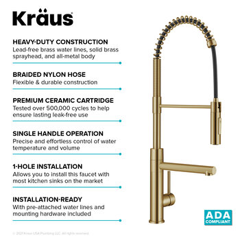 KRAUS Brushed Brass Features Info