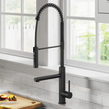 KRAUS Artec Pro™ Commercial Style Pull-Down Single Handle Kitchen Faucet with Pot Filler in Matte Black