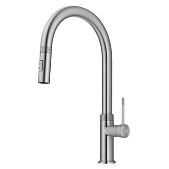 KRAUS Allyn™ Modern Industrial Pull-Down Single Handle Kitchen Faucet, Spot Free Stainless Steel, Faucet Height: 17-3/8'' H