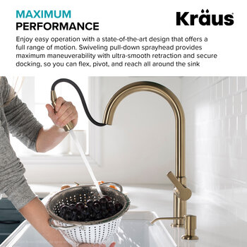 KRAUS Brushed Brass Maximum Performance