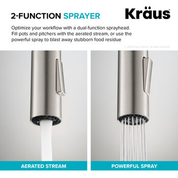 KRAUS Brushed Brass 2-Function Sprayer Info