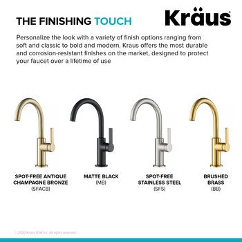 KRAUS Brushed Brass Finishing Touch Info