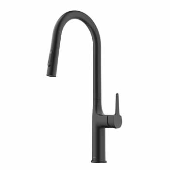 Kraus Matte Black Tall Oletto Kitchen Faucet Display View