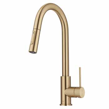 Kraus Brushed Gold Standard Oletto Kitchen Faucet Display View