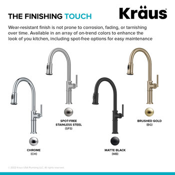 KRAUS Sellette™ Traditional Industrial Pull-Down Single Handle Kitchen Faucet, Available Finishes