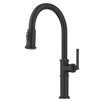 KRAUS Sellette™ Traditional Industrial Pull-Down Single Handle Kitchen Faucet, Matte Black, Product View