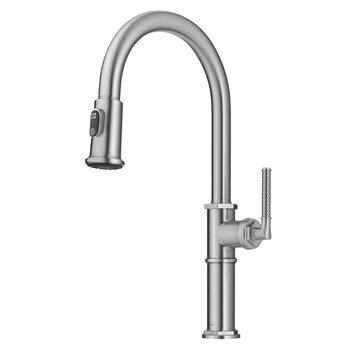 KRAUS Allyn™ Traditional Industrial Pull-Down Single Handle Kitchen Faucet, Spot-Free Stainless Steel, Faucet Height: 17-1/2'' H