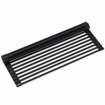 Multipurpose Over Sink Roll Up Dish Drying Rack In Black Or Grey