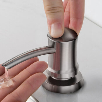 KRAUS KSD54 Series Kitchen Soap and Lotion Dispenser, Stainless Steel, Spout Reach: 3-1/2'' D, Spout Height: 2-5/8'' H