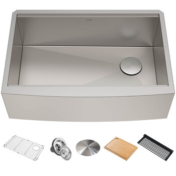 KRAUS 33" Farmhouse Sink Included Items