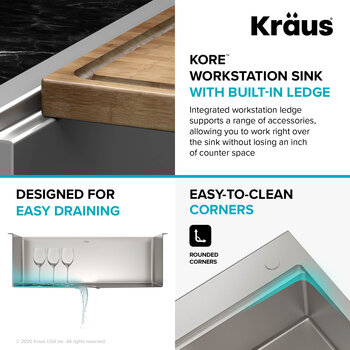 KRAUS Workstation Sink Features
