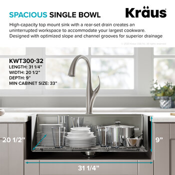 KRAUS Spacious Single Bowl