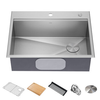 KRAUS 28" Sink Stainless Steel Included Items