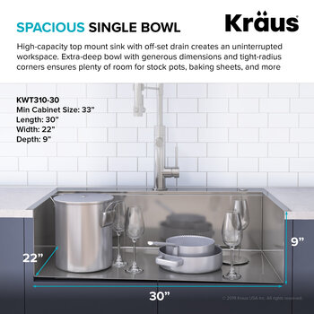 KRAUS Spacious Single Bowl