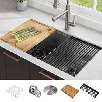 Stainless Steel - 3''-33'' Sink and Included Accessories
