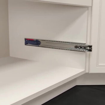 Knape & Vogt 8850 Series 12'' - 20'' Length Side Mount 200 lbs Ball Bearing Heavy-Duty Drawer Slides, Closed Position