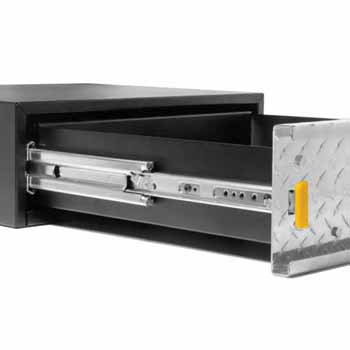 Knape & Vogt  Lock-in/Lock-out, Extra Heavy Duty Side Mounted 150-500 lb Ball Bearing Drawer Slide in Zinc Finish