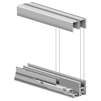 Aluminum Alloy 2000mm Sliding Glass Door Tempered Glass Hardware Track Kit Length: 2000mm kit 