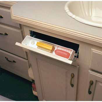 Knape & Vogt Polymer Sink Front Tray With Ring Holder, White