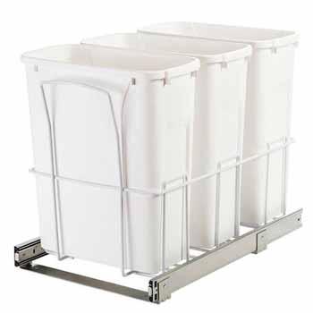 Multi Waste Bin Pull Out In White Finish By Knape Vogt