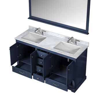 Lexora Home 60" Vanity - Top - Open Bathroom Set In Navy Blue