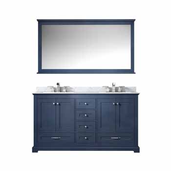 Lexora Home 60" Vanity - Display View Bathroom Set In Navy Blue
