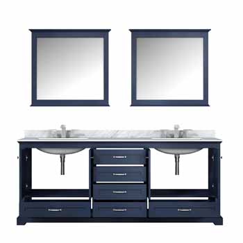 Lexora Home 80" Vanity - Full Set Bathroom Set In Navy Blue