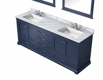 Lexora Home 80" Vanity - Top - Closed Bathroom Set In Navy Blue