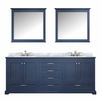 Lexora Home 80" Vanity - Display View Bathroom Set In Navy Blue