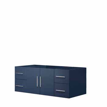 Lexora Home Geneva 48" Navy Blue Vanity Base Cabinet Only, 47-1/2"W x 21-1/2"D x 18-1/4"H