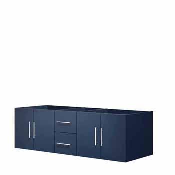 Lexora Home Geneva 60" Navy Blue Vanity Base Cabinet Only, 59-1/4"W x 21-1/2"D x 18-1/4"H