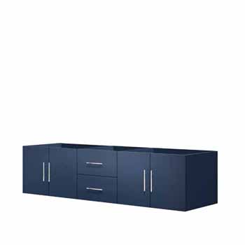 Lexora Home Geneva 72" Navy Blue Vanity Base Cabinet Only, 71-1/4"W x 21-1/2"D x 18-1/4"H