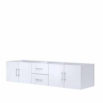 Lexora Home Geneva 80" Glossy White Vanity Base Cabinet Only, 79-1/4"W x 21-1/2"D x 18-1/4"H