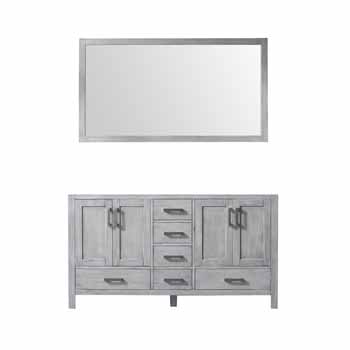 Distressed Grey - Base Cabinet With Mirrors