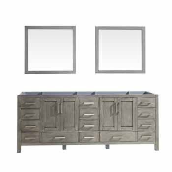 Distressed Grey - Base Cabinet With Mirrors