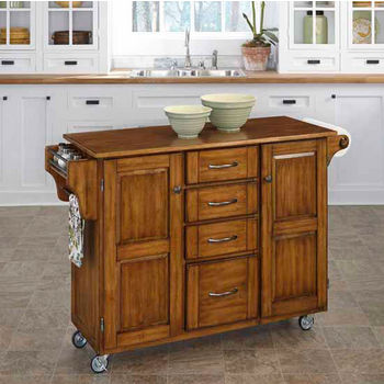 Mix & Match Create-a-Cart Warm Oak Finish with Oak Top by Home Styles