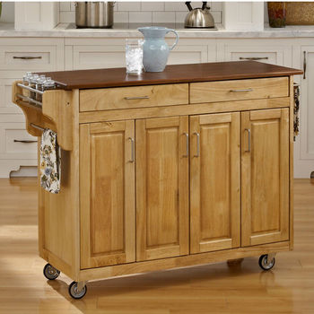 Mix & Match Create-a-Cart Natural Finish with Oak Top by Home Styles