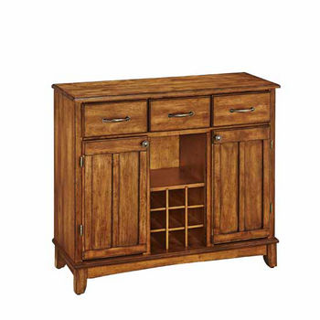 Mix & Match Large Buffet Server with Dark Cottage Oak Stained Base and Cottage Oak Top