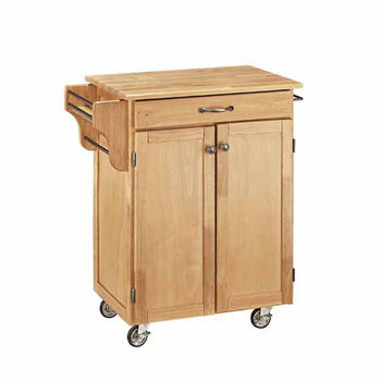 Mix & Match Cuisine Cart, Natural Base, Wood Top