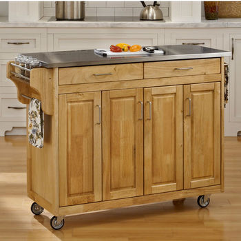 Mix and Match Create-a-Cart w/ Natural Finish and Stainless Steel Top by Home Styles