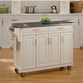 Mix and Match Create-a-Cart w/ White Finish and Stainless Steel Top by Home Styles